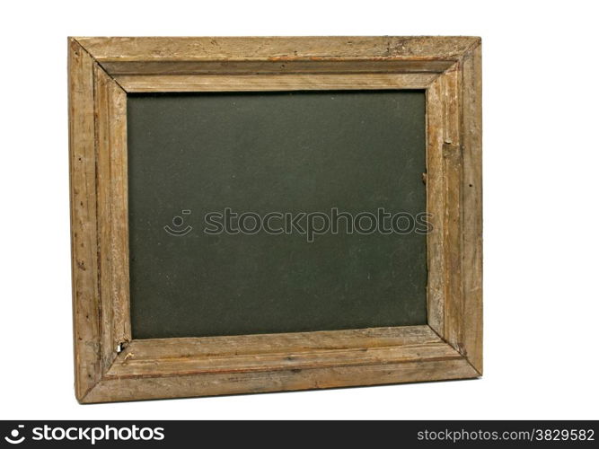 old wooden blackboard isolated on white