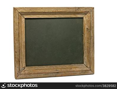 old wooden blackboard isolated on white
