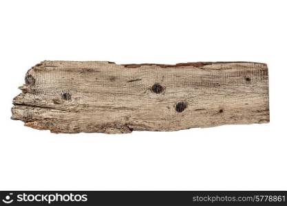 Old wooden board isolated on white background