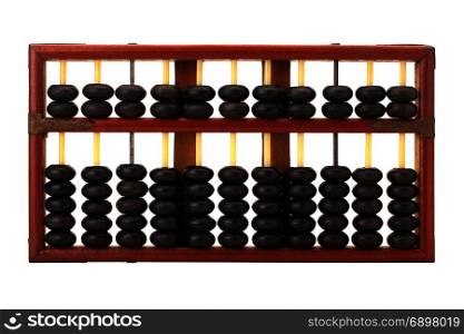 old wooden chinese abacus isolated on white background