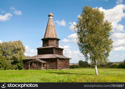 old wooden church built in north west Russia