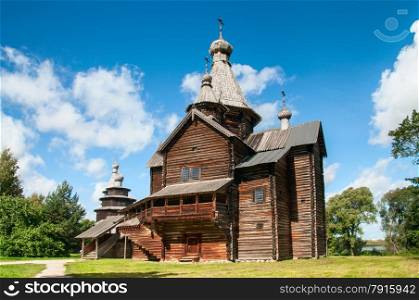 old wooden church built in north west Russia