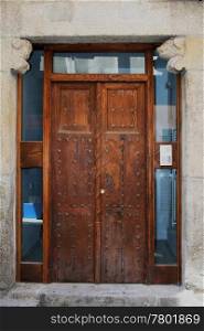 Old wooden door in Segovia (Spain)