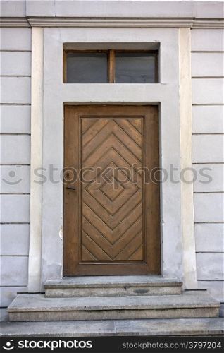 Old wooden door of Cesky Krumlov, Czech Republic