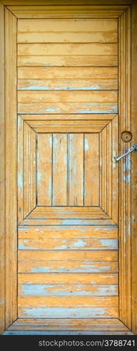 Old wooden door with handle