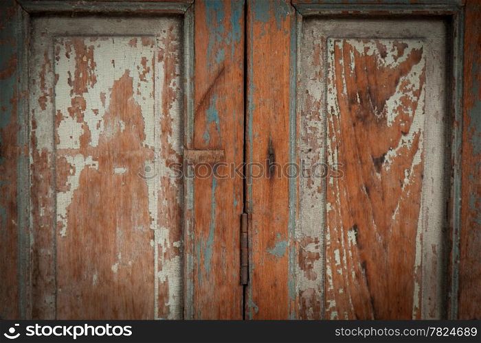 Old wooden door wood door. Hazel has a hinged opening.