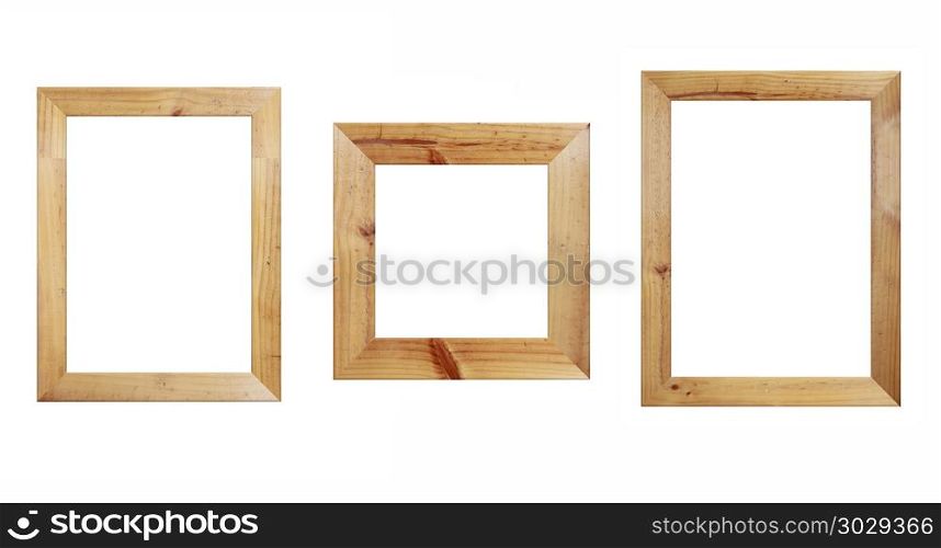 Old wooden frame isolated.. Old wooden frame isolated on white background.