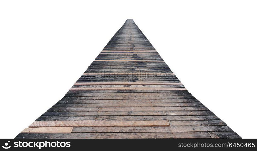 Old wooden pier isolated on a white. Old wooden pier isolated on a white background