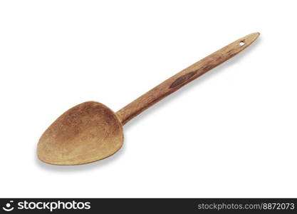 old wooden spoon isolated