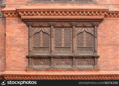 Old wooden traditional Nepalese window detail. Nepal.&#xA;