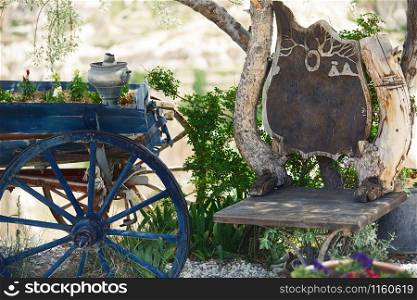Old wooden wagon in Turkey village