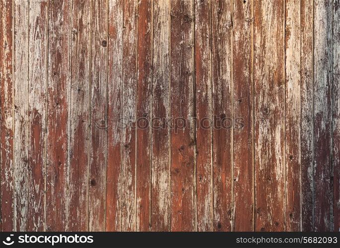 Old wooden wall, brown painted, outdoor weathered