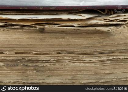 Old worn paper sheets of book