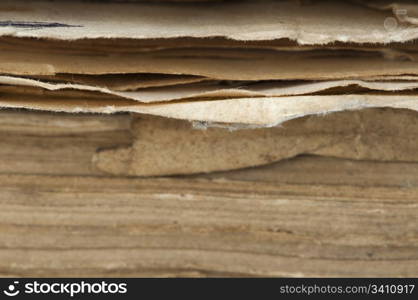 Old worn paper sheets of book