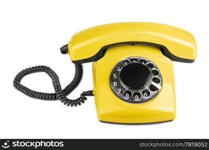 old yellow phone isolated