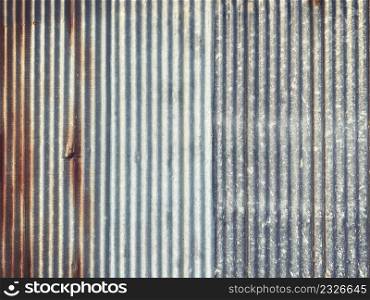 Old zinc wall surface Fence house zinc background and texture