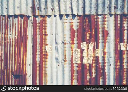 Old zinc wall, vintage filter image