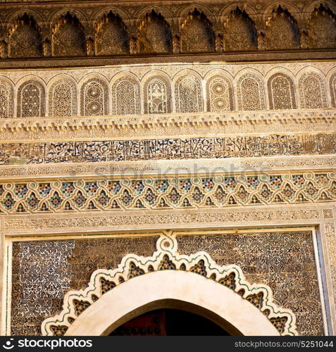 olddoor in morocco africa ancien and wall ornate brown