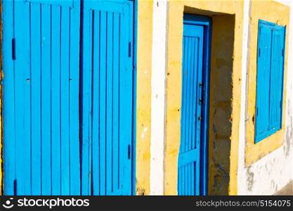 olddoor in morocco africa ancien and wall ornate brown blue