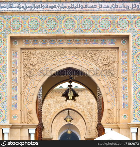 olddoor in morocco africa ancien and wall ornate brown blue