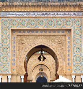 olddoor in morocco africa ancien and wall ornate brown blue