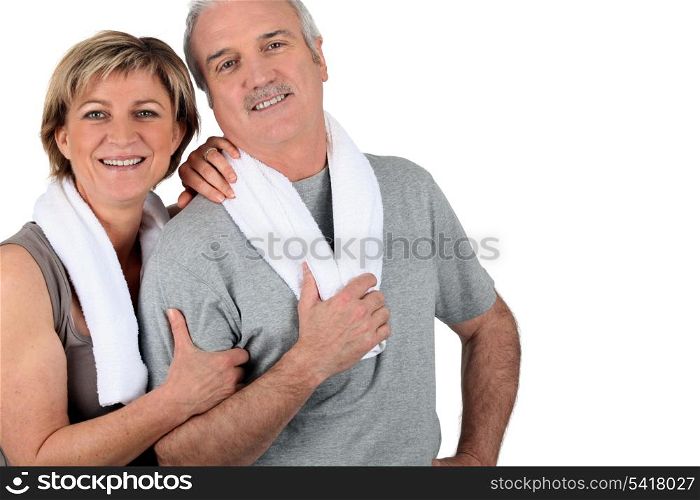 Older couple after exercising