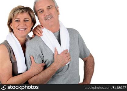 Older couple after exercising