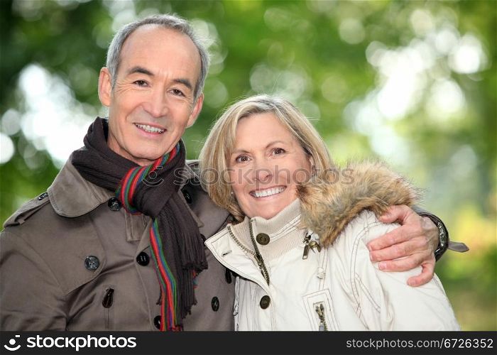 Older couple on an autumnal walk