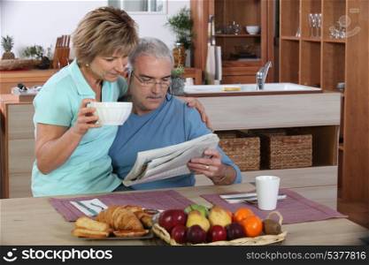 Older couple reading