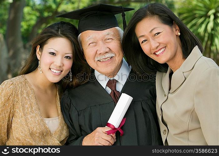 Older Graduate with Family