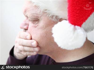 older man has reaction to rich holiday food and drink