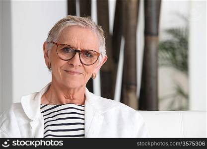 Older woman wearing glasses