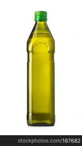 olive oil bottle isolated with clipping path