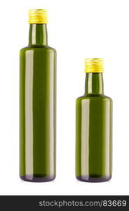 Olive oil bottles on white. clipping path.