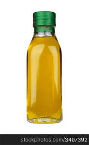 olive oil in a bottle isolated on white background