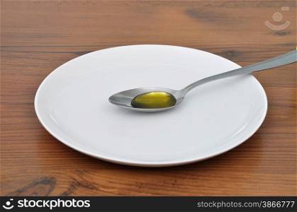 Olive oil on spoon
