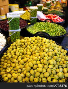 olives and pickles texture food market perspective foreground focus