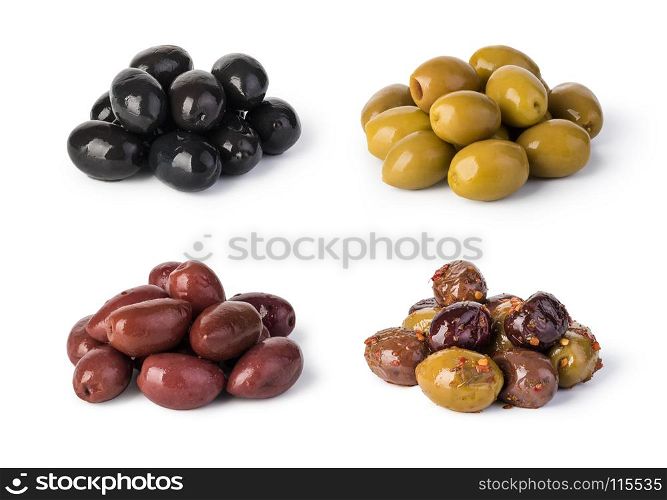 Olives. Olives on a white background