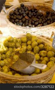 Olives on sale in a French market