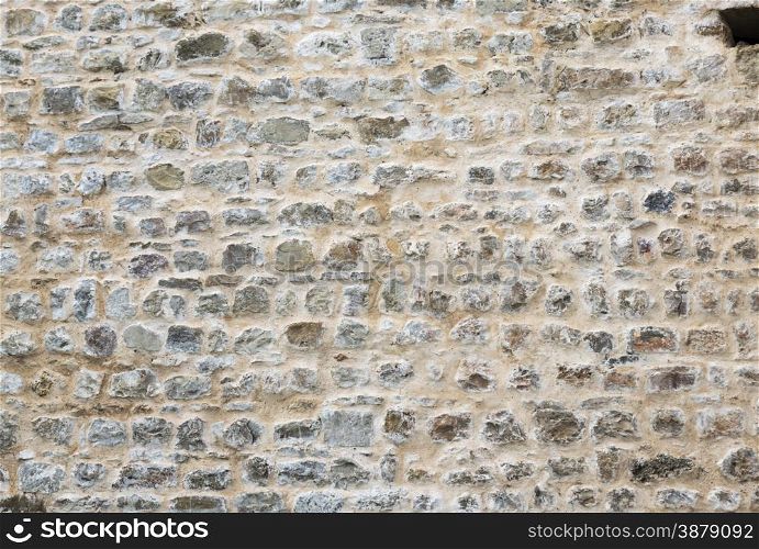 ols wall with concrete and stones