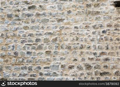 ols wall with concrete and stones