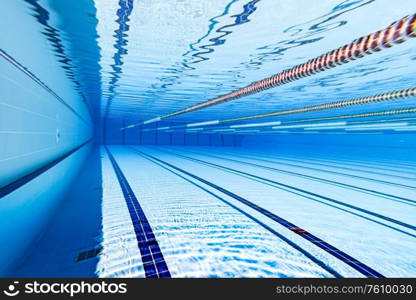 Olympic Swimming pool underwater background.