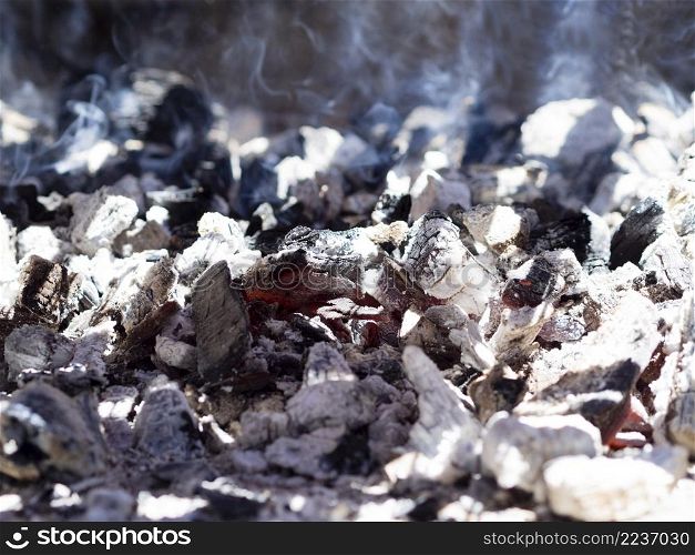 OLYMPUS DIGITAL CAMERA. burning coals covered with ash