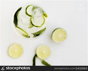 OLYMPUS DIGITAL CAMERA. cool cocktail with lime peppermint