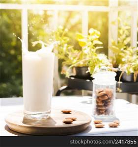 OLYMPUS DIGITAL CAMERA. glass milk with almonds 2
