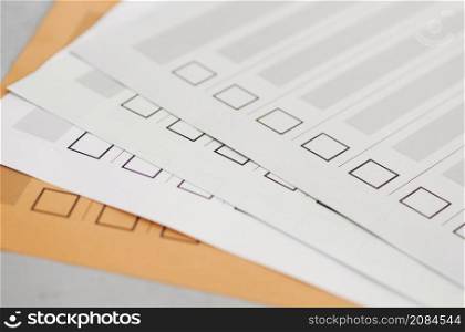 OLYMPUS DIGITAL CAMERA. high angle multiple uncompleted election questionnaires