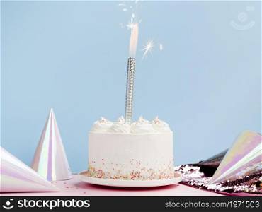 OLYMPUS DIGITAL CAMERA. High resolution photo. delicious white cake birthday hats. High quality photo
