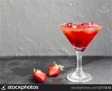 OLYMPUS DIGITAL CAMERA. pink cocktail drink with strawberries
