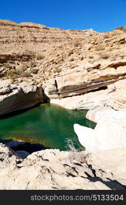 oman old mountain and water in canyon wadi oasi nature paradise