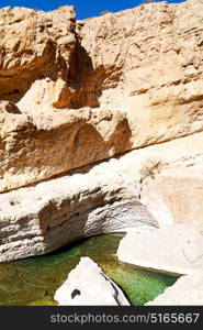 oman old mountain and water in canyon wadi oasi nature paradise